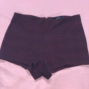 Red Plaid high waisted shorts